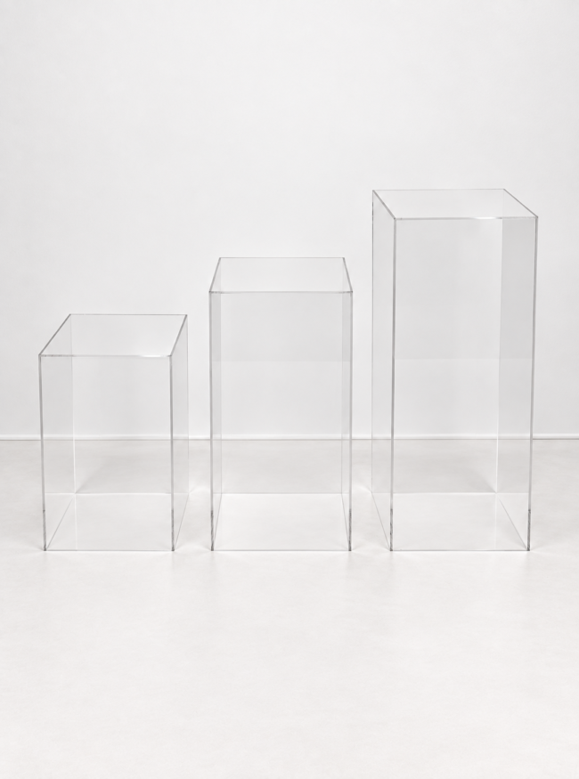 Clear Square Plinths - Set of 3