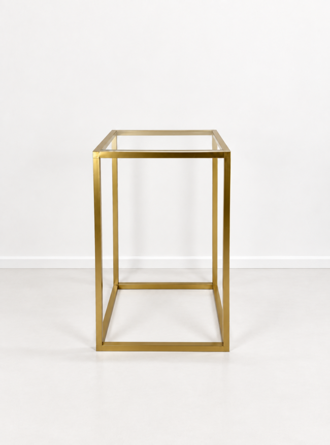 Gold Frame Clear Top Table