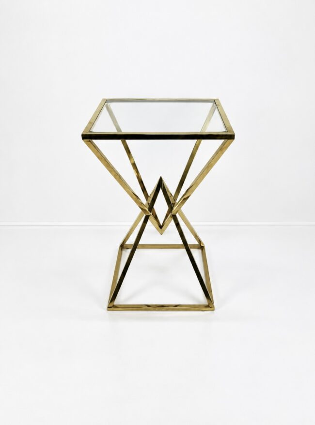 Gold Diamond Cake Table Clear Top