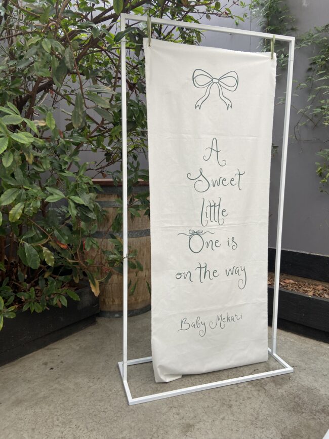 Fabric Welcome Sign with Frame